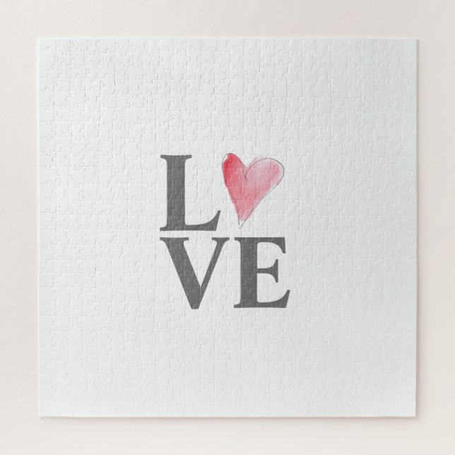LOVE Sweet Heart Pink Valentine Art Jigsaw Puzzle (Vertical)