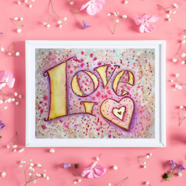Love Sweet Pink Art Painting Poster Print (Creator Uploaded)