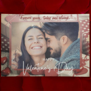 Love Sweetheart Red and White Personalised Photo Card