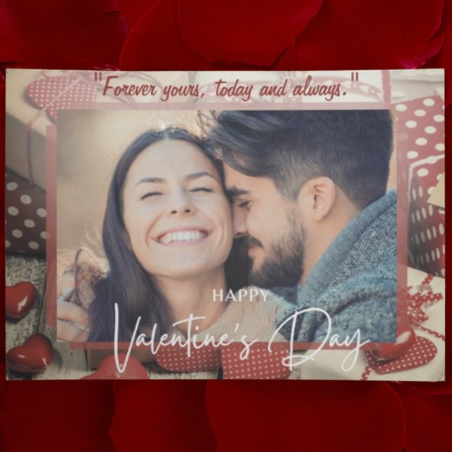 Love Sweetheart Red and White Personalised Photo  Card (Creator Uploaded)