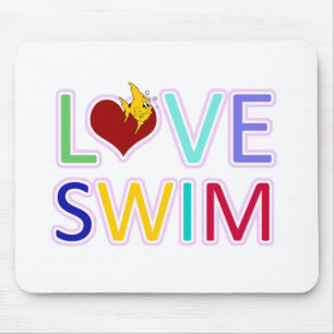 LOVE SWIM MOUSE MAT