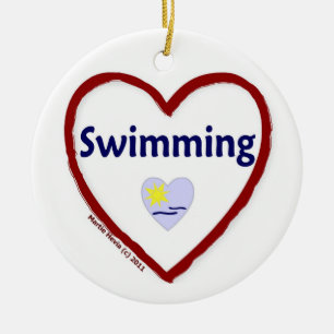 Love Swimming Ceramic Tree Decoration