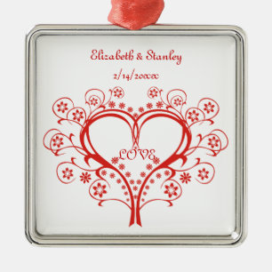 Love Swirl Heart Valentine’s Day custom ornament