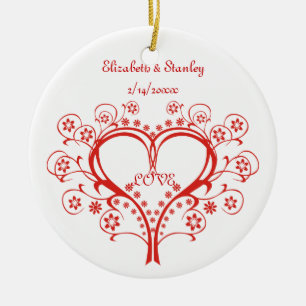 Love Swirl Heart Valentine’s Day custom ornament