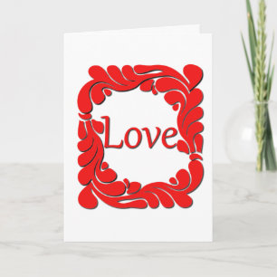 Love & Swirled Border Greeting Card
