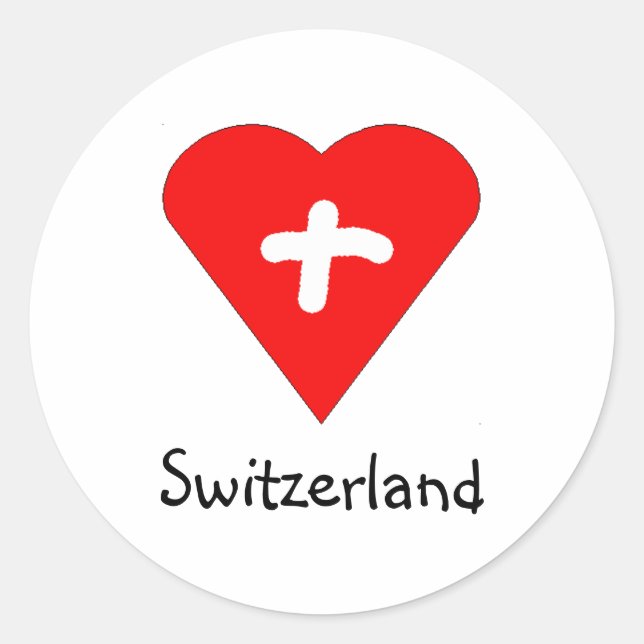 Love Switzerland - Swiss heart sticker (Front)
