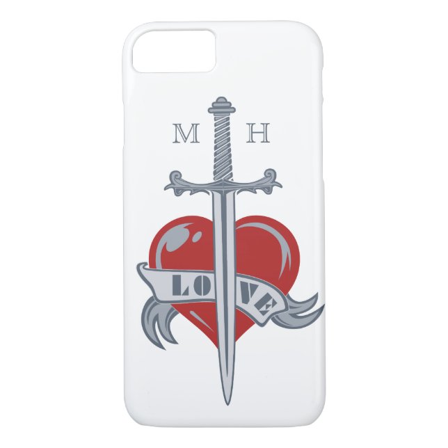 Love Sword custom monogram phone cases (Back)