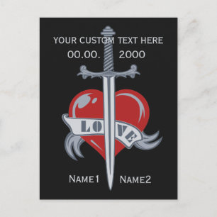 Love Sword custom postcards