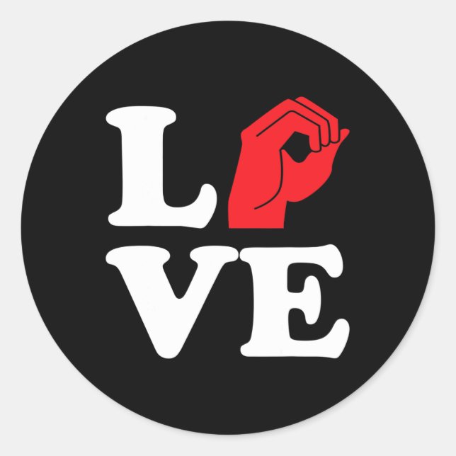 Love Symbol Asl  Classic Round Sticker (Front)