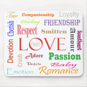 Love Synonyms by Shirley Taylor Mouse Mat