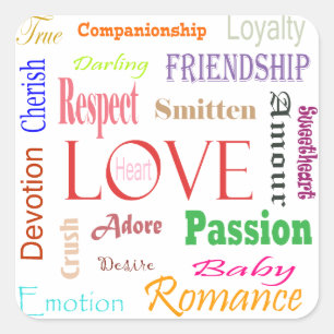 Love Synonyms by Shirley Taylor Square Sticker