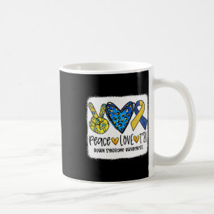 Love T21 Cure Blue Yellow Down Syndrome Awareness Coffee Mug