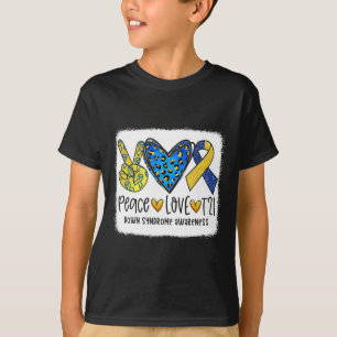 Love T21 Cure Blue Yellow Down Syndrome Awareness T-Shirt