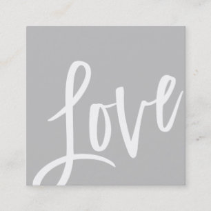 LOVE TAG cute pale grey white brush lettered type