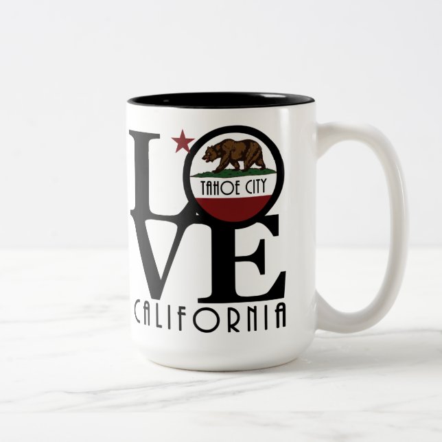 LOVE Tahoe City, California 15oz Two-Tone Coffee Mug (Right)
