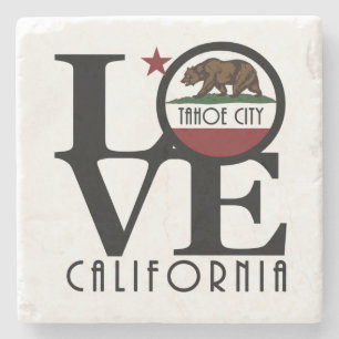 LOVE Tahoe City, California Stone Coaster
