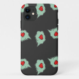 Love talk pattern on grey iPhone 11 case