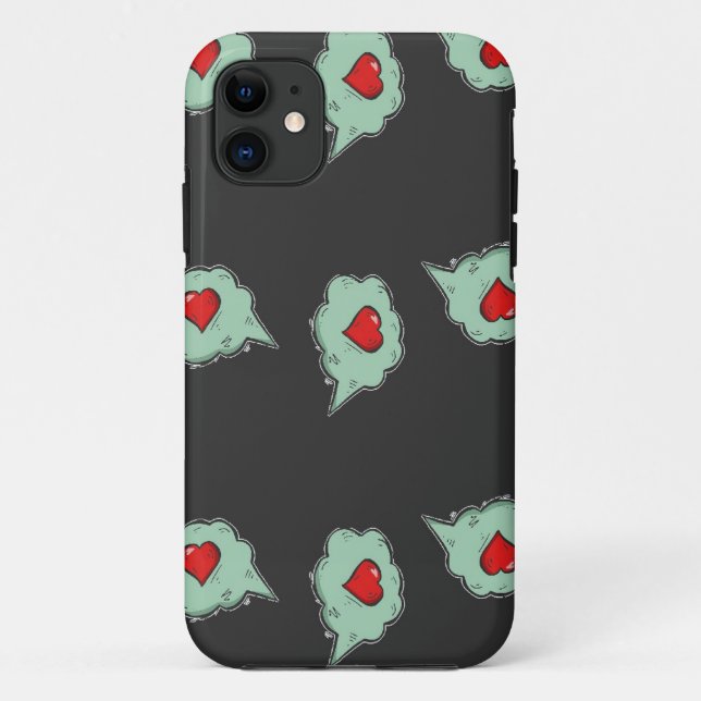 Love talk pattern on grey Case-Mate iPhone case (Back)