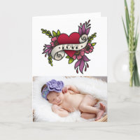 Love Tattoo Valentines Day Photo Greeting Card