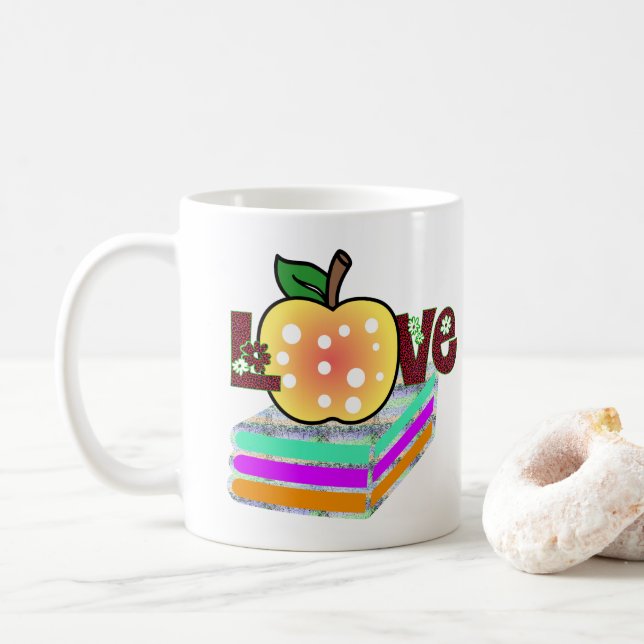 Love Teacher Appreciation Coffee Mug Gift (With Donut)
