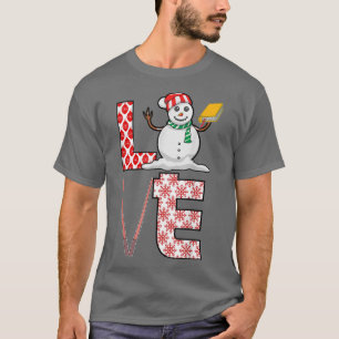 Love Teacher Christmas Snowman Xmas Pajama Teachin T-Shirt