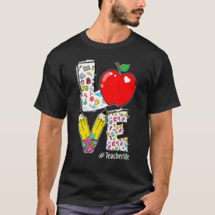 Love Teacher Life Apple Pencil Teacher Appreciatio T-Shirt