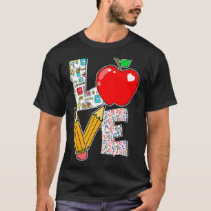 Love Teacher Life Apple Pencil Teacher Appreciatio T-Shirt