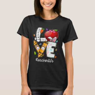 Love Teacher Life Easter Gnome Bunny  Easter Teach T-Shirt