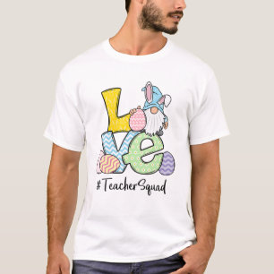 Love Teacher Life Easter Gnome Egg Hunting Basket T-Shirt