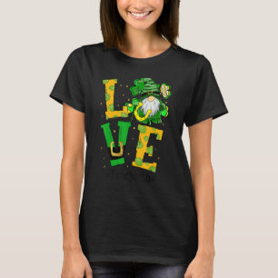 Love Teacher Life Gnome Shamrock St Patricks Day T T-Shirt