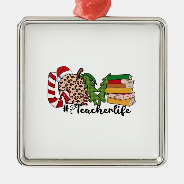 Love Teacher Life Metal Tree Decoration (Front)