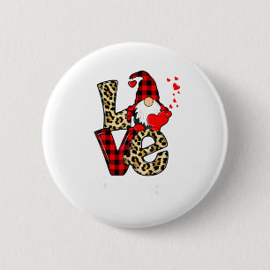 Love Teacher Squad Gnome Hearts Valentines Gnome T 6 Cm Round Badge