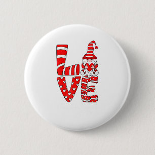 Love Teacher Squad Gnome Hearts Valentines Gnome T 6 Cm Round Badge