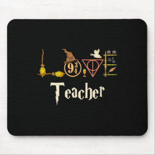 Love Teacher Wizards Ck To School Halloween Mouse Mat