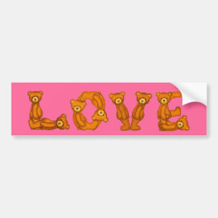 Love~Teddy Bear Letter Alphabet~Customise~Sticker Bumper Sticker