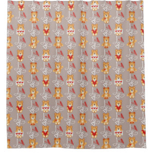 Love Teddy Bear Shower Curtain