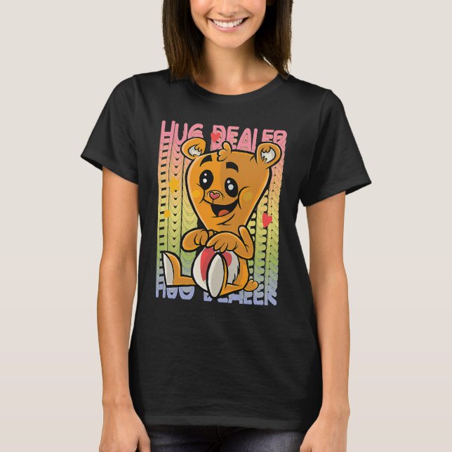 Love Teddy Rainbow Hug Dealer Cute Teddy Bear Hug  T-Shirt (Front)