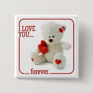 Love Teddy Valentine button