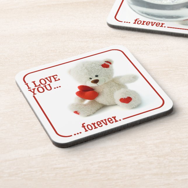 Love Teddy Valentine custom coasters (Left Side)