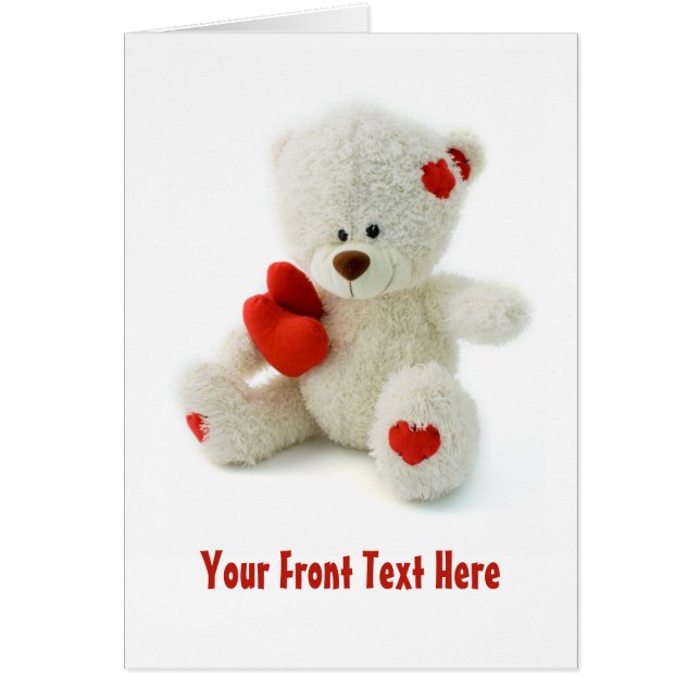 Love Teddy Valentine custom greeting card (Front)