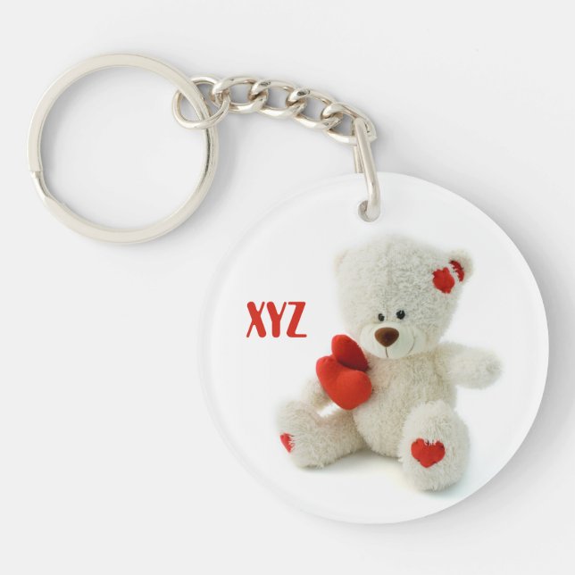 Love Teddy Valentine custom key chains (Front)