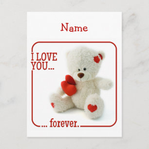 Love Teddy Valentine custom postcard