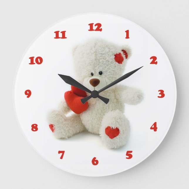 Love Teddy Valentine custom wall clock (Front)