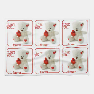 Love Teddy Valentine hand towel