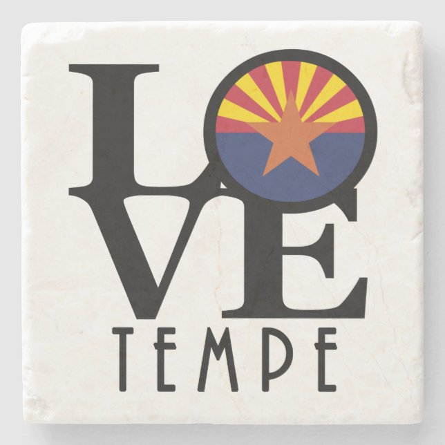 LOVE Tempe Arizona Stone Coaster (Front)