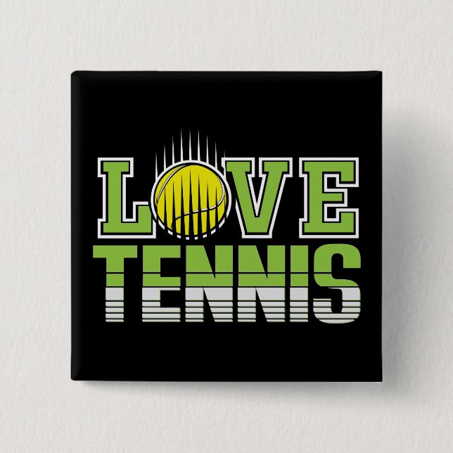 Love Tennis   15 Cm Square Badge (Front)