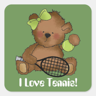 Love tennis ball bear customisable sticker