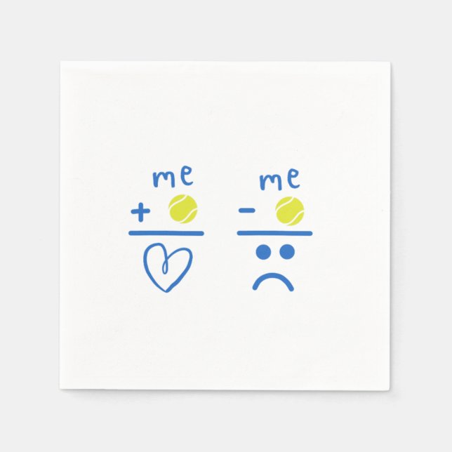Love Tennis Ball Racquet Court Match Player Gift Napkin (Front)