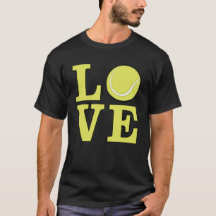 Love Tennis - Bright Yellow Text T-Shirt