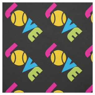 Love Tennis, diagonal, custom background Fabric